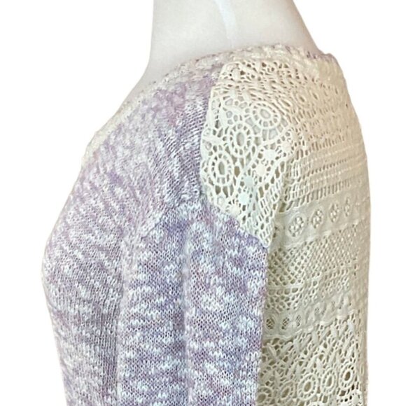 O'Neill Long Sleeve Variegated Knit Crochet Lace Back Pullover Sweater Medium - Picture 4 of 10